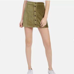 NWT [Rewash] 4 What It's Worth Green Corduroy Mini Skirt Women's Juniors Sz L